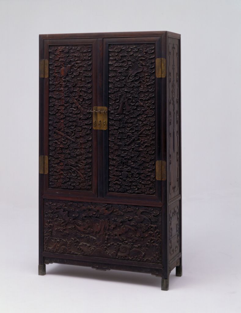 图片[1]-Red sandalwood carved dark eight immortals cabinet-China Archive